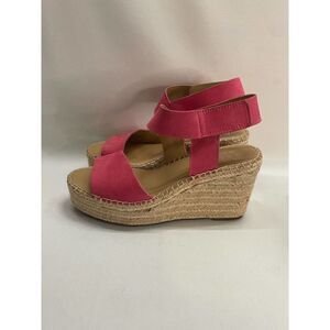 Franco Sarto Tulsa Espadrille Wedge Sandal Pink Women's Size 9.5M